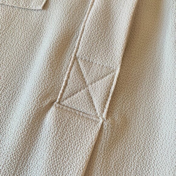 Dorothry Perkins Beige Collar ¾ Length Sleeve Blouse Corpcore Siren Minimalist - Picture 12 of 14